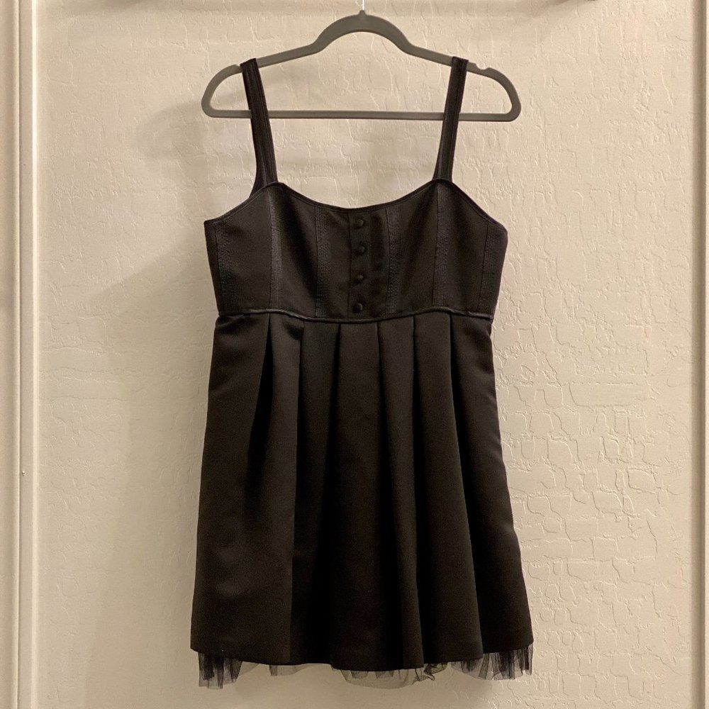 Betsey Johnson Black Satin Mini Dress